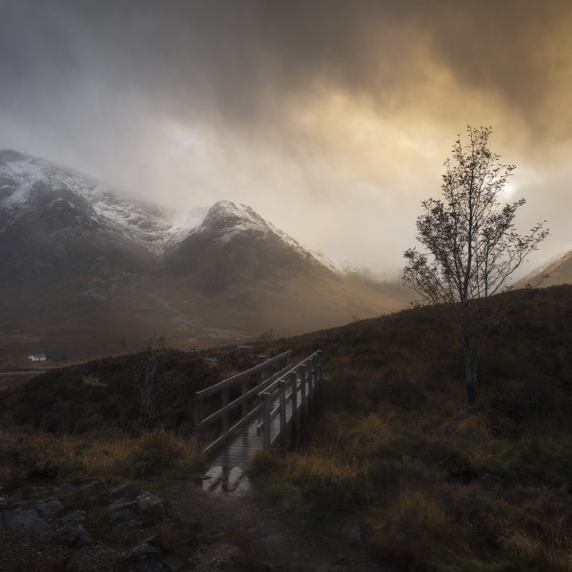 "Glencoe Sunset" stock image