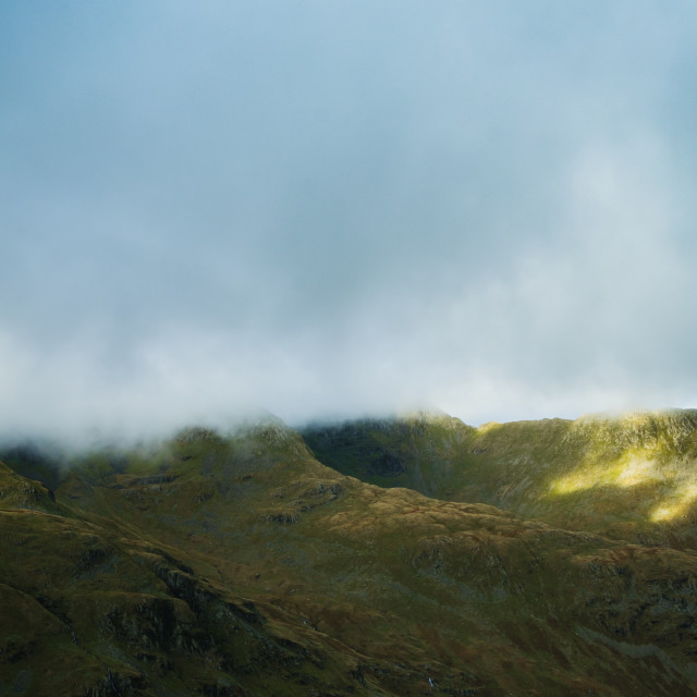 "Lakeland - Clouds rolling over striding edge - November 2022" stock image