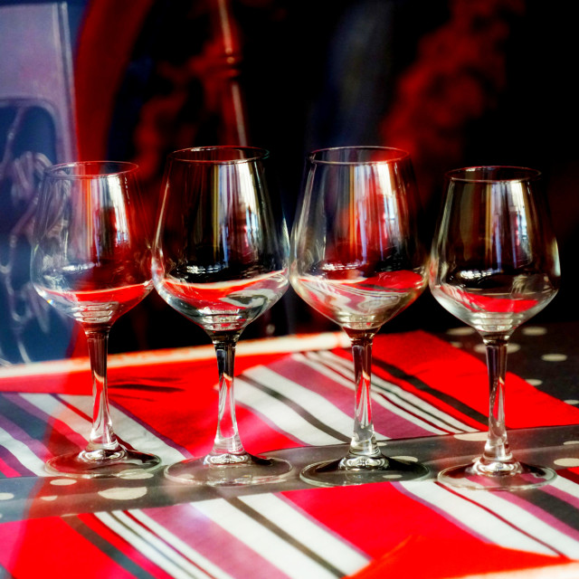 "Glasses on the table" by Amit Mendelsohn - $48.98 "Glasses on the table" stock image