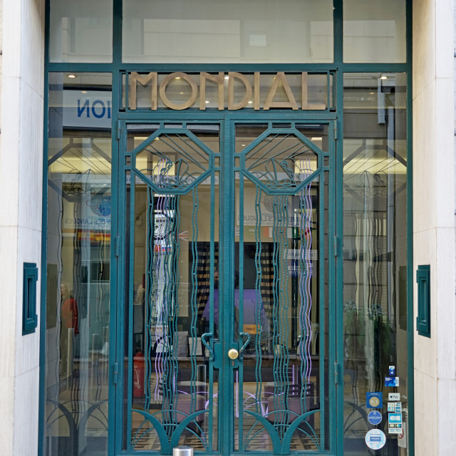 "Art deco door of a hotel" by Amit Mendelsohn - $48.98 "Art deco door of a hotel" stock image