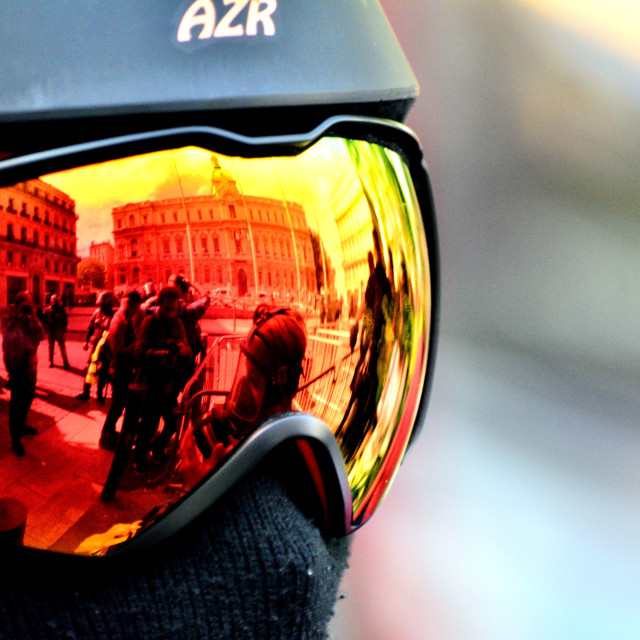 "reflection on a helmet" by Amit Mendelsohn - $48.98 "reflection on a helmet" stock image