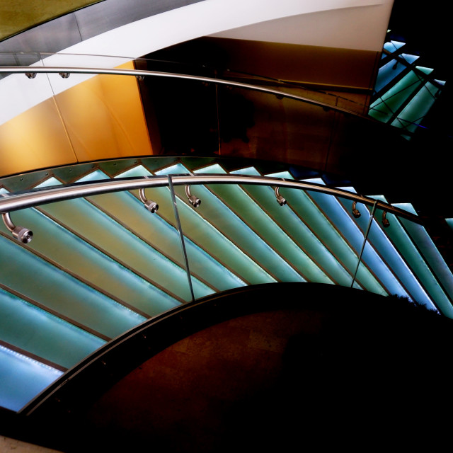 "a lighted staircase" by Amit Mendelsohn - $48.98 "a lighted staircase" stock image