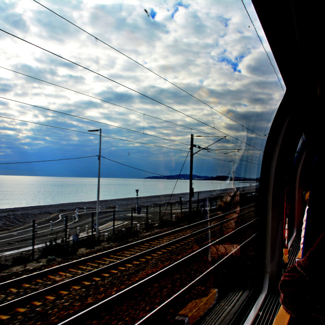 "a woman in the train" by Amit Mendelsohn - $48.98 "a woman in the train" stock image