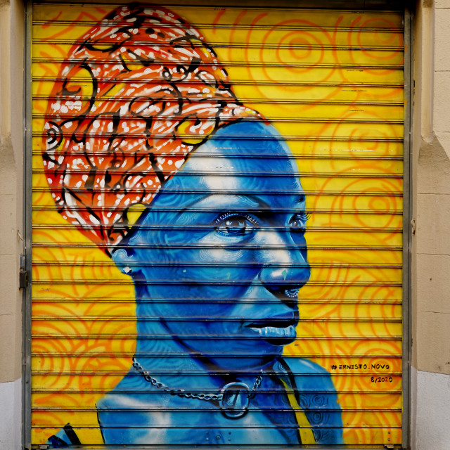 "a mural of an african woman" by Amit Mendelsohn - $48.98 "a mural of an african woman" stock image