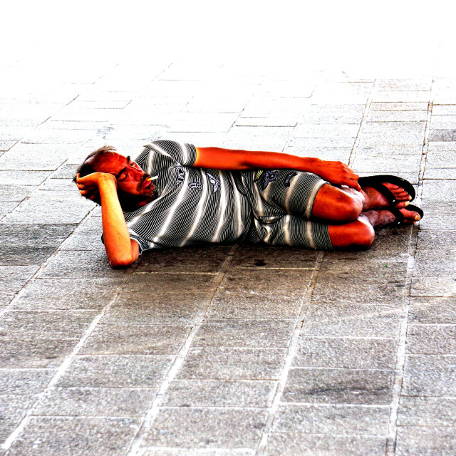 "a man on the floor" by Amit Mendelsohn - $49.05 "a man on the floor" stock image