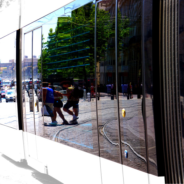 "A tramway reflection" by Amit Mendelsohn - $49.05 "A tramway reflection" stock image