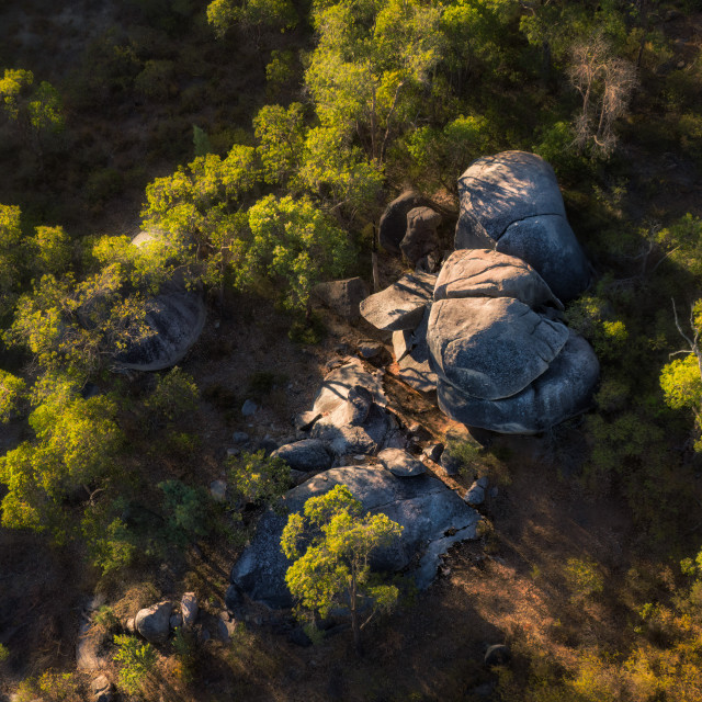 "Bush Boulders from Above" stock image