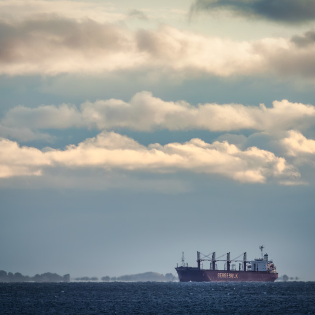 "Distant Freighter" stock image