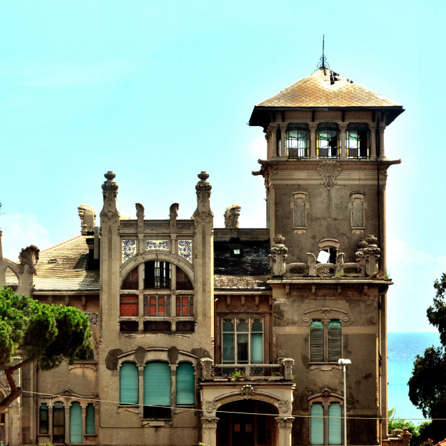 "an abandoned art nouveau villa" by Amit Mendelsohn - $49.42 "an abandoned art nouveau villa" stock image