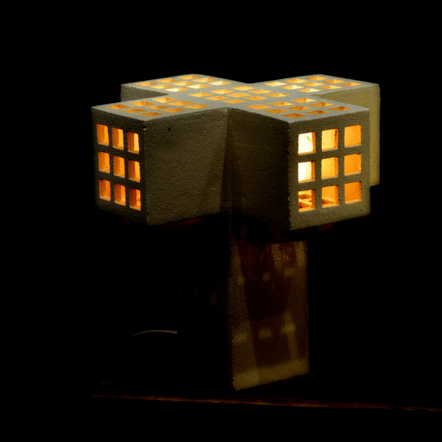 "cement blocks lamp" by Amit Mendelsohn - $49.42 "cement blocks lamp" stock image