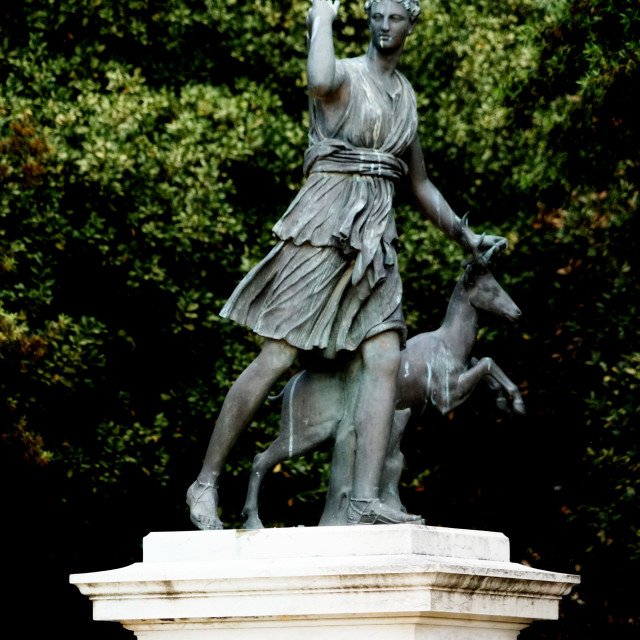 "a statue of Diana and the deer" by Amit Mendelsohn - $49.42 "a statue of Diana and the deer" stock image