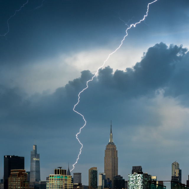 "Lightning - Direct Hit - Chrysler Building" stock image