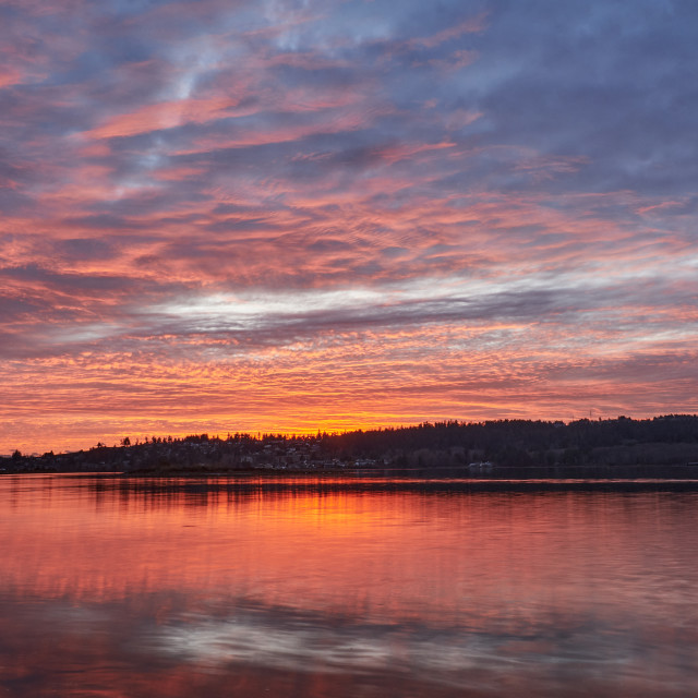 "Serene / Red Sunset" stock image