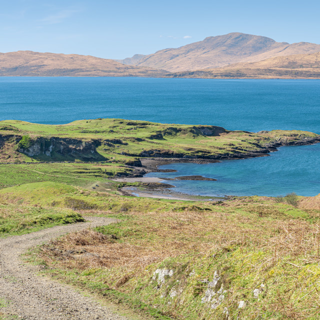 "Track Leading Barr-nam boc bay on the Island of Kerrera, Argyll and Bute, Scotland" stock image