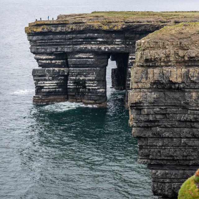 "Fishermem on the Cliffs of the Loophead Peninsular, County Clare, Ireland" stock image