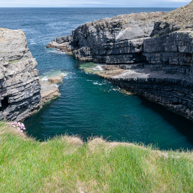 "County Clare Coastline at Bridges of Ross, Ireland" stock image