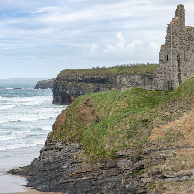 "The remains of Ballybunion Castle, County Kerry, Ireland" stock image