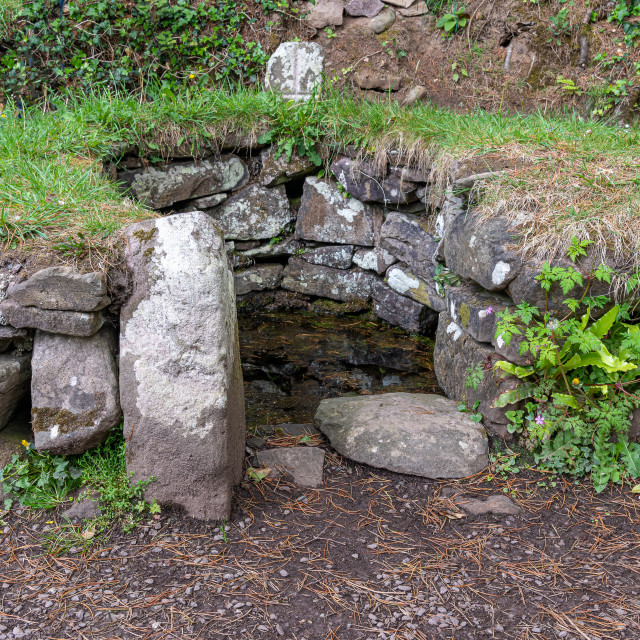 "Tobar Eoin Baiste - The Well of St John the Baptist near Minard Castle, County Kerry, Ireland" stock image