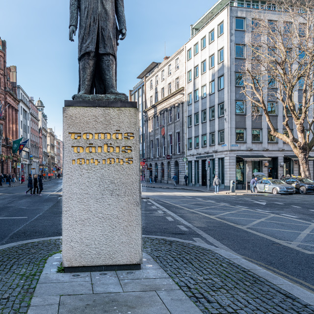 "The Thomas Davis Statue in Dame Street, Dublin, Ireland" stock image