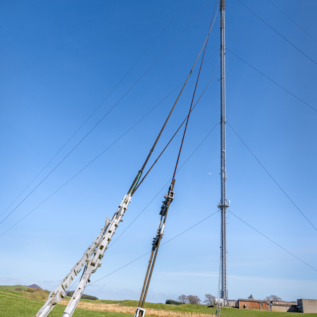 "Ashkirk Transmitter, near Lindean Loch in the Scottish Borders" stock image