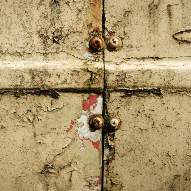 "Detail from the exterior of ad Prototype BRE-Leyland Railbus at the Whitrope Heritage Centre, Scottish Borders" stock image