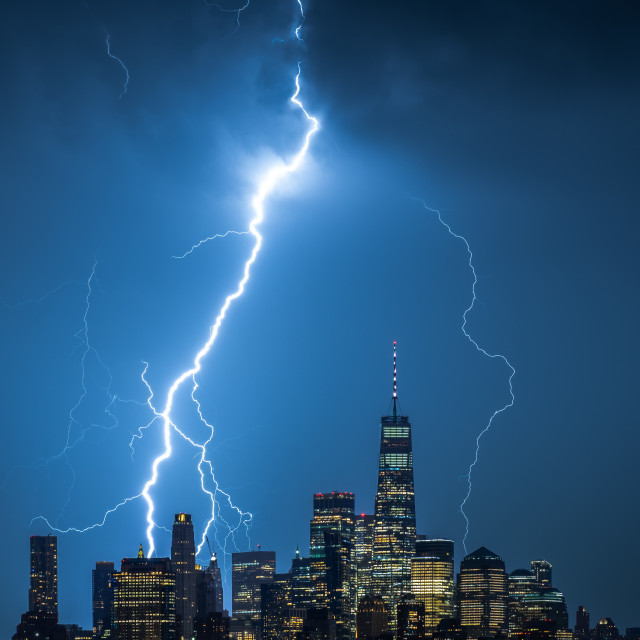 "Lightning Bolts- A Near Miss" stock image