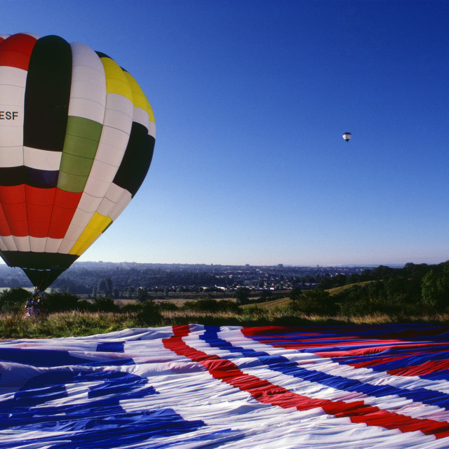 "World Record Hot Air Balloon flight, 1987" stock image