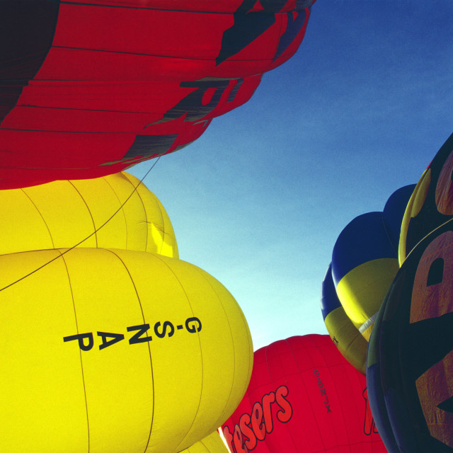 "Hot Air Ballooning over Bristol" stock image