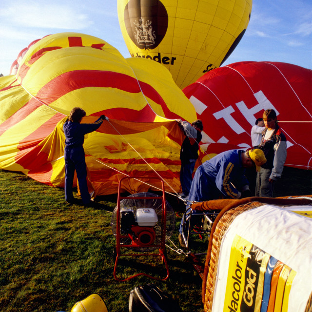 "Hot Air Ballooning over Bristol" stock image