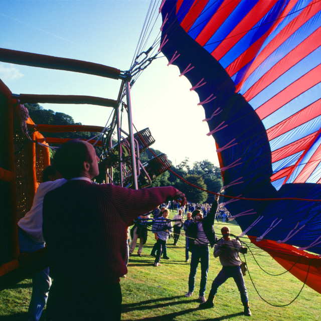 "World Record hot air balloon...Don Cameron supervising" stock image