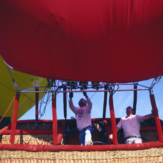 "Hot Air Ballooning over Bristol world record flight." stock image