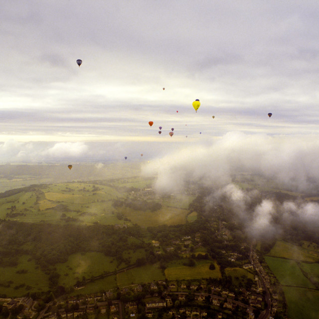 "Hot Air Ballooning over Bristol" stock image