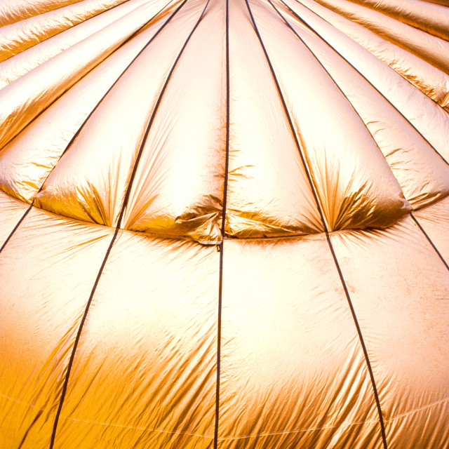 "A golden Ballon. Hot Air Ballooning over Bristol" stock image