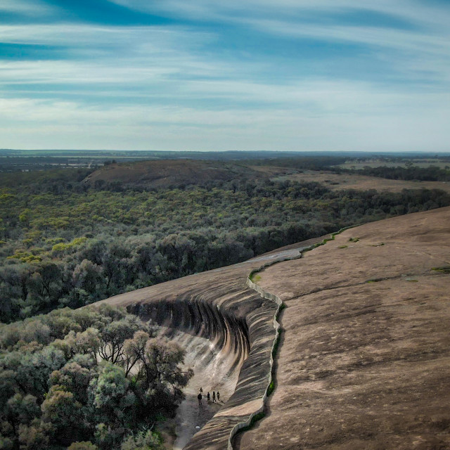 "Aerial View of Wave Rock Face" stock image