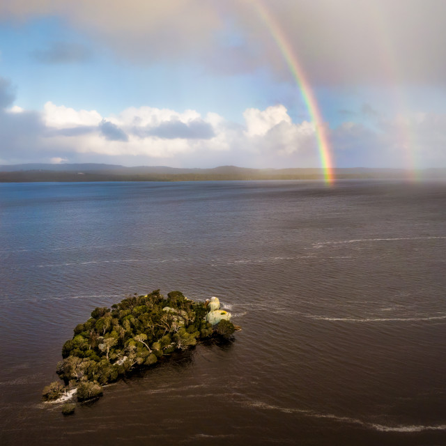 "Honeymoon Island with Rainbow" stock image