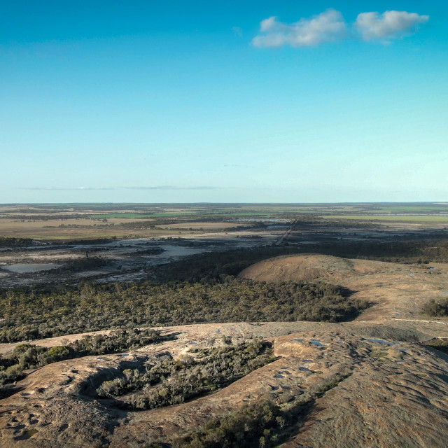 "Aerial View of Wave Rock Monolith" stock image