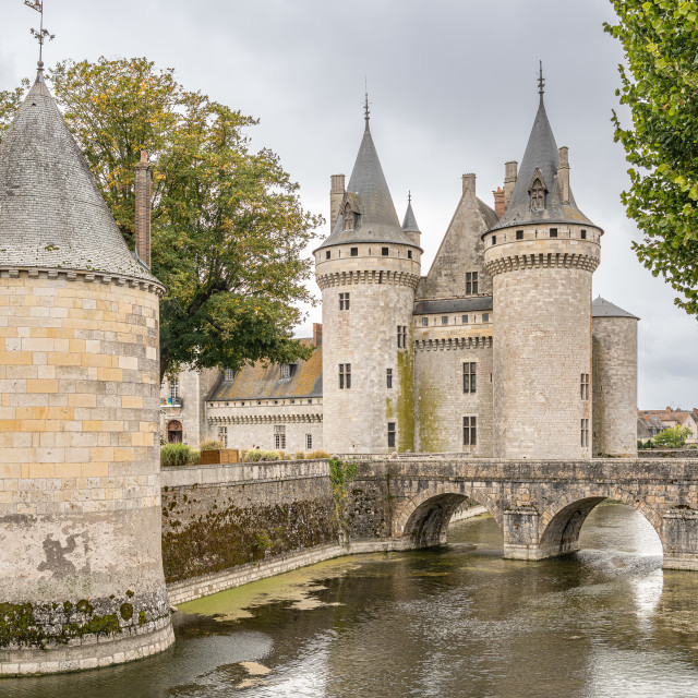 "Château de Sully-sur-Loire and surrounding moat, Sully-sur-Loire, France" stock image