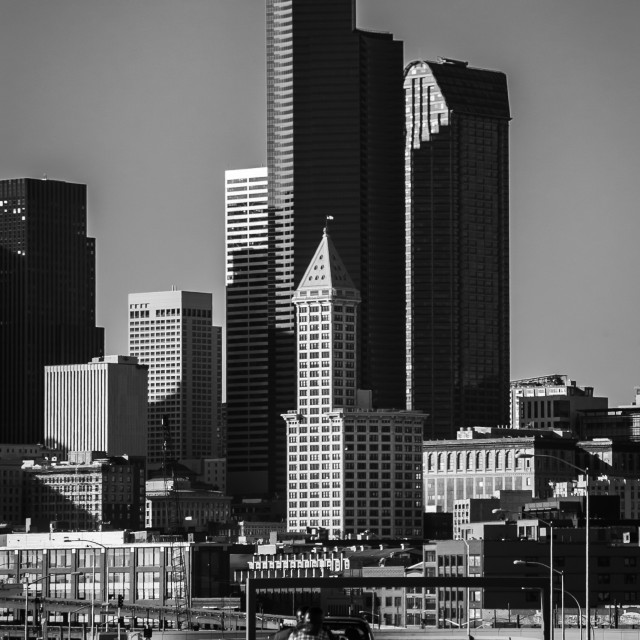 "Seattle Skyline Approach" stock image