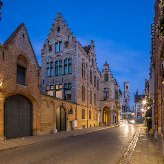 "Quiet Morning Streets of Bruges" stock image