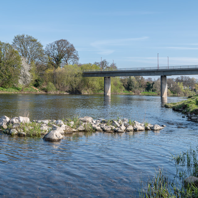 "Kelso By-pass A698 Bridge over the River Tweed in the Scottish Borders, UK" stock image