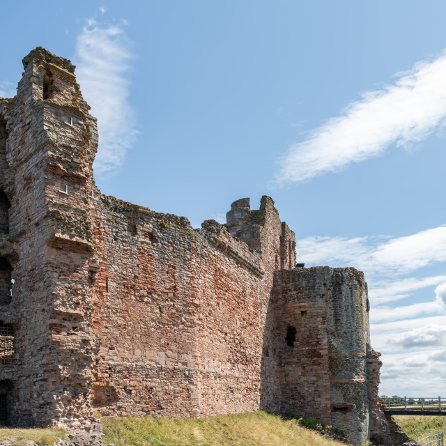 "The remains of the north and west walls of Tantallon Castle, North Berwick, East Lothian, Scotland" stock image