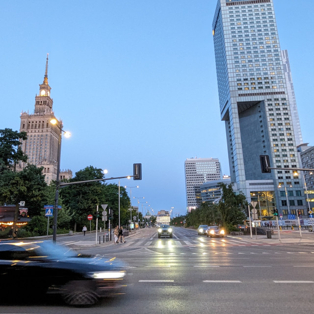 "Warsaw downtown" stock image