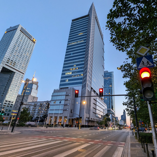 "Warsaw downtown" stock image