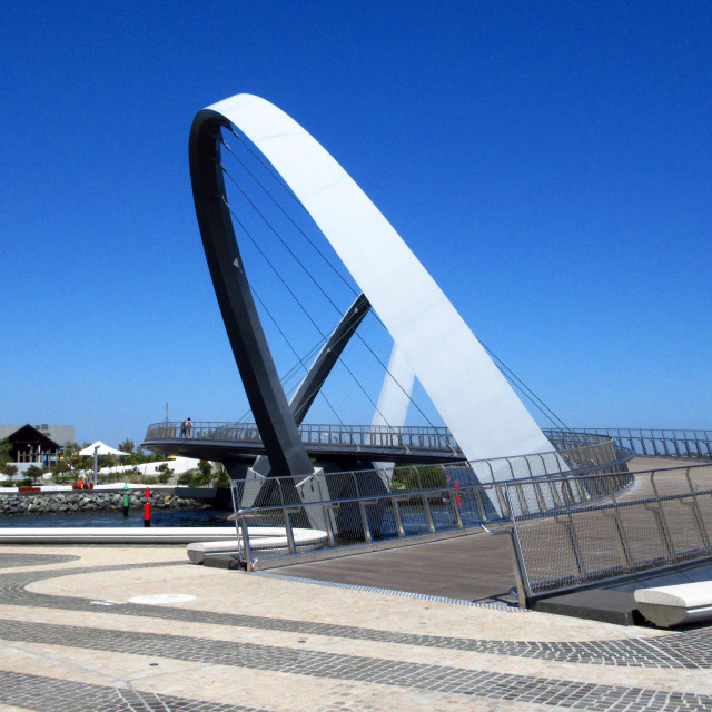 "Elizabeth Quay Bridge at Perth Waterfront" stock image