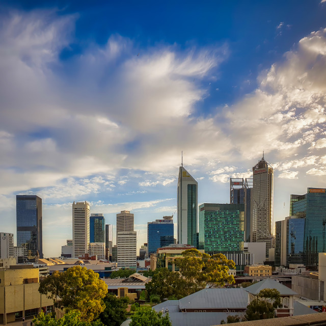 "Perth City Skyline" stock image