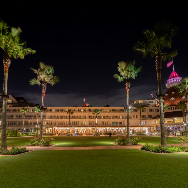 "Hotel Del Coronado at Night" stock image