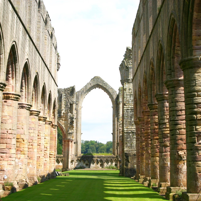 "Inside Fountains Abbey" stock image