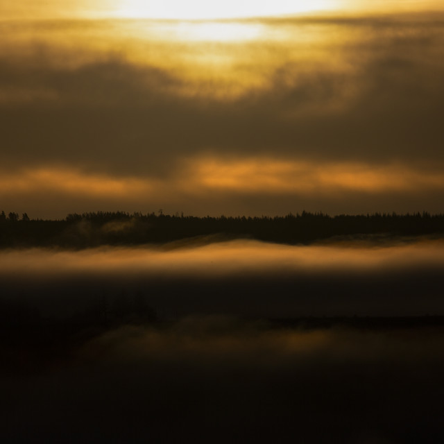 "Sunrise from Ardullie, Scottish Highlands" stock image