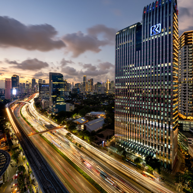 "Jalan Jenderal Gatot Subroto (Gatot Subroto Avenue) - Jakarta" stock image