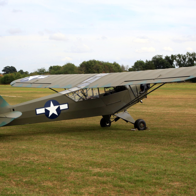 "Unidentified Piper J3 Cub, Grasshopper" stock image